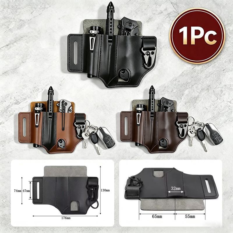 Edc Carry Pocket Pouch - جلد البقر الخصر شماعات المحمولة التكتيكية