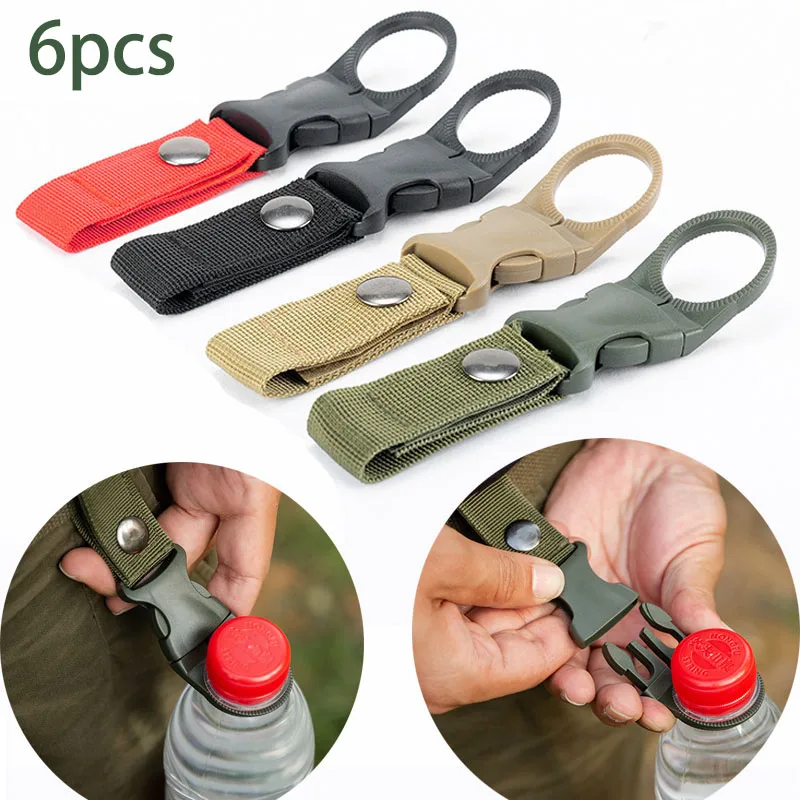 Edc Carry Pack - 6 قطعة حزام التخييم مشبك هوك