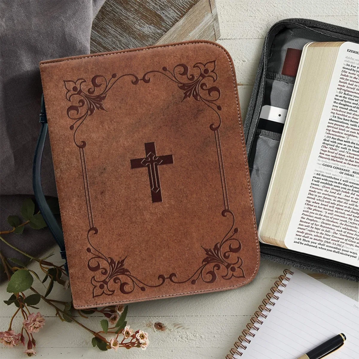 Edc Carry Bag - حقيبة الكتاب المقدس الكلاسيكية من الجلد