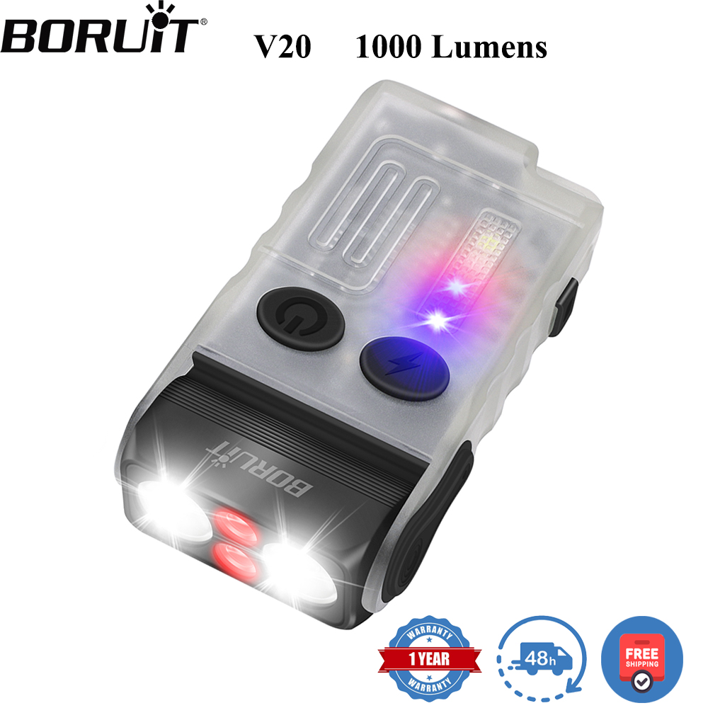 Keychain Flashlight - BORUiT V20 مصباح يدوي LED مع