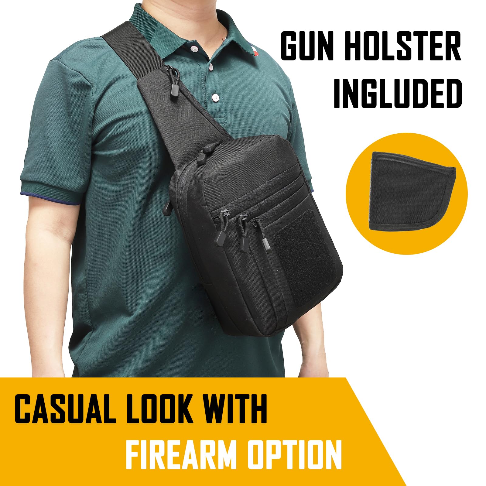 Edc Carry Pack - حقيبة كروس مخفية للرجال، حقيبة حبال