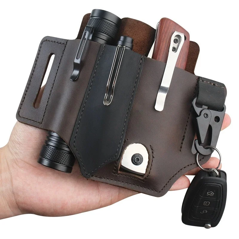 جلد البقر الخصر شماعات المحمول - مراجعة Edc Carry Pocket Pouch وسعره