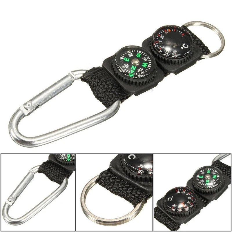 1 قطعة متعددة الوظائف العالمي  - مراجعة Compass Keychain Mini وسعره
