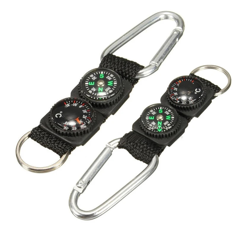 1 قطعة متعددة الوظائف العالمي  - مراجعة Compass Keychain Mini وسعره