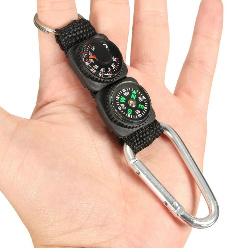 1 قطعة متعددة الوظائف العالمي  - مراجعة Compass Keychain Mini وسعره