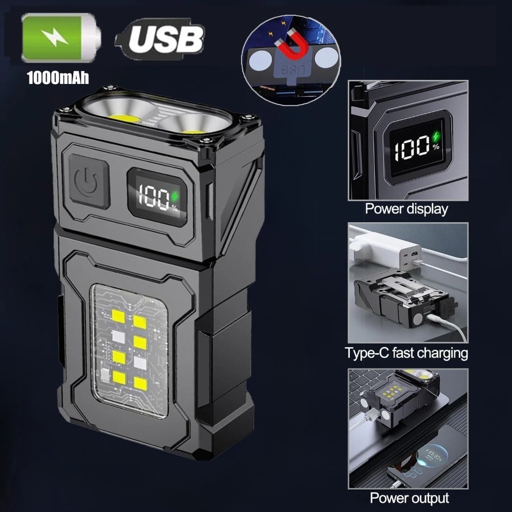 180 °   مصباح يدوي LED قابل لل - مراجعة Keychain Flashlight وسعره