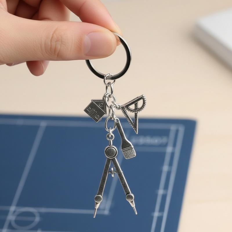 مسطرة فضية متعددة الوظائف على  - مراجعة Compass Keychain Mini وسعره