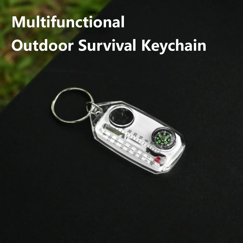 بوصلة ومقياس حرارة وعدسة مكبرة - مراجعة Compass Keychain Mini وسعره
