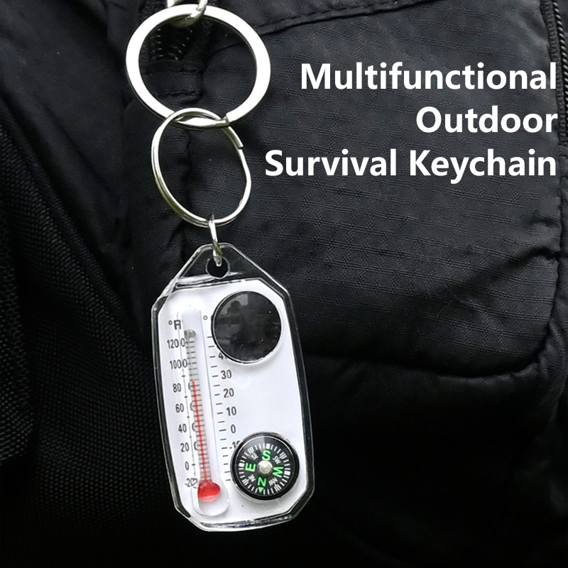 بوصلة ومقياس حرارة وعدسة مكبرة - مراجعة Compass Keychain Mini وسعره